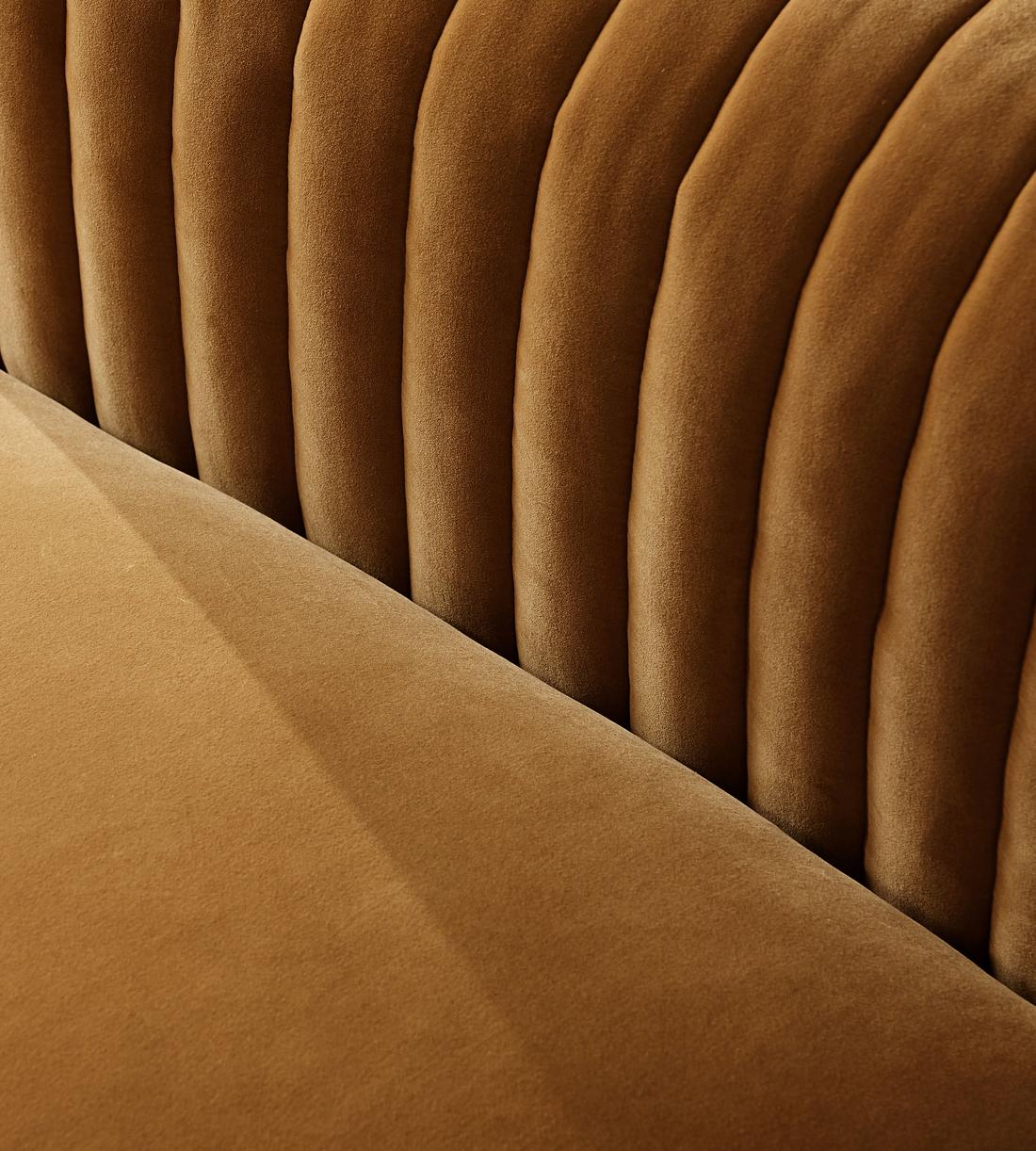 Rava Modular Sofa - Left Arm Module - Velvet - Mustard - Image 5