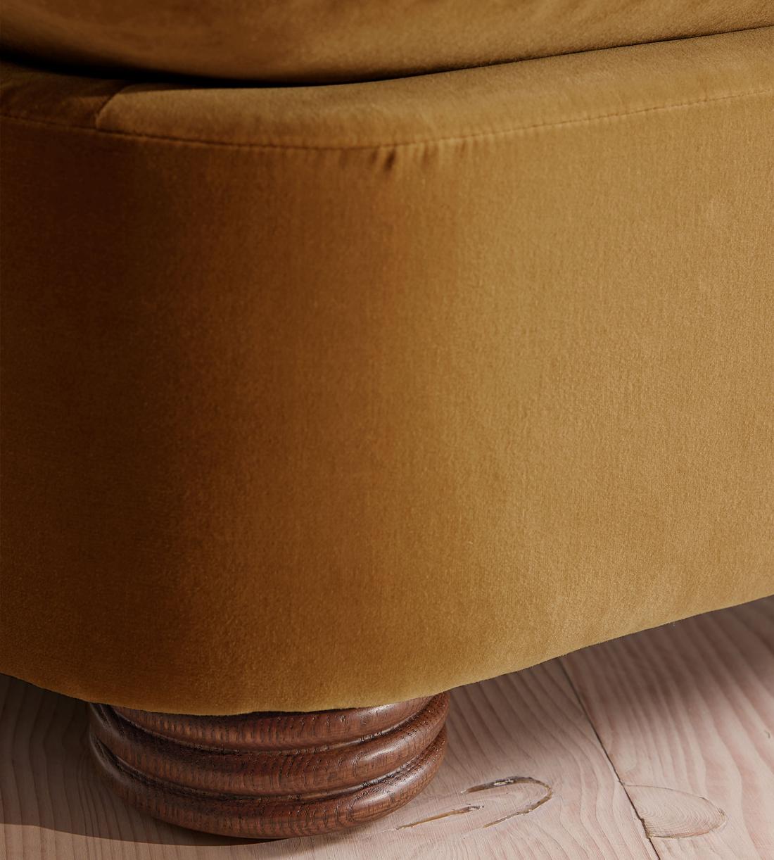 Rava Modular Sofa - Left Arm Module - Velvet - Mustard - Image 6