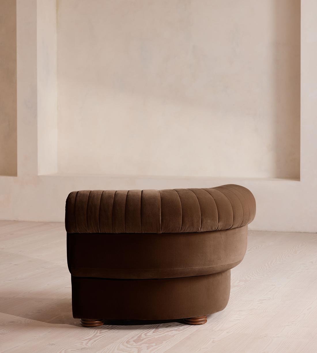 Rava Modular Sofa - Left Arm Module - Velvet - Chocolate - Image 4