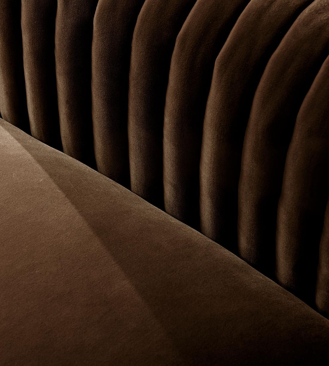 Rava Modular Sofa - Left Arm Module - Velvet - Chocolate - Image 6
