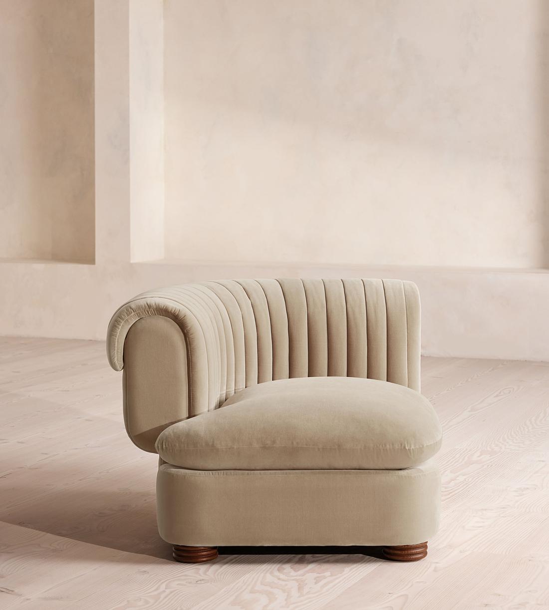 Rava Ottoman - Velvet - Oyster - US - Image 1