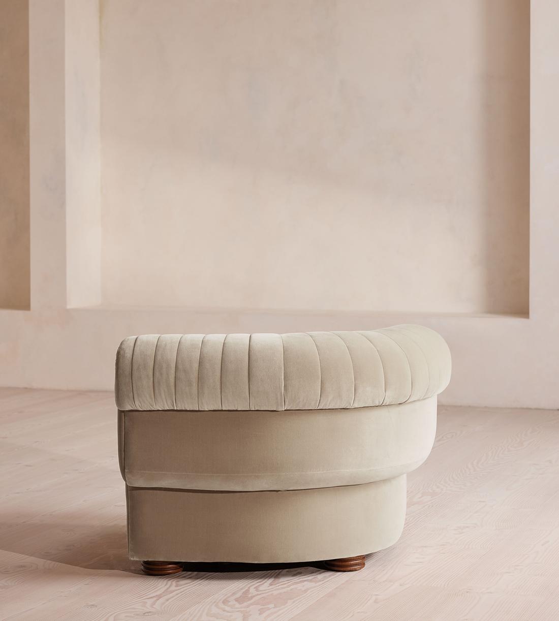Rava Ottoman - Velvet - Oyster - US - Image 4