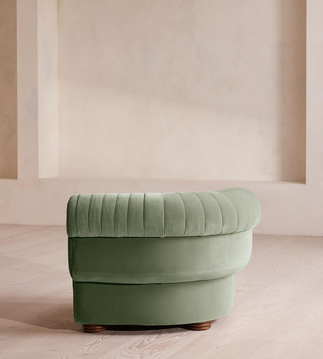 Rava Ottoman - Velvet - Seafoam - UK - Image 4