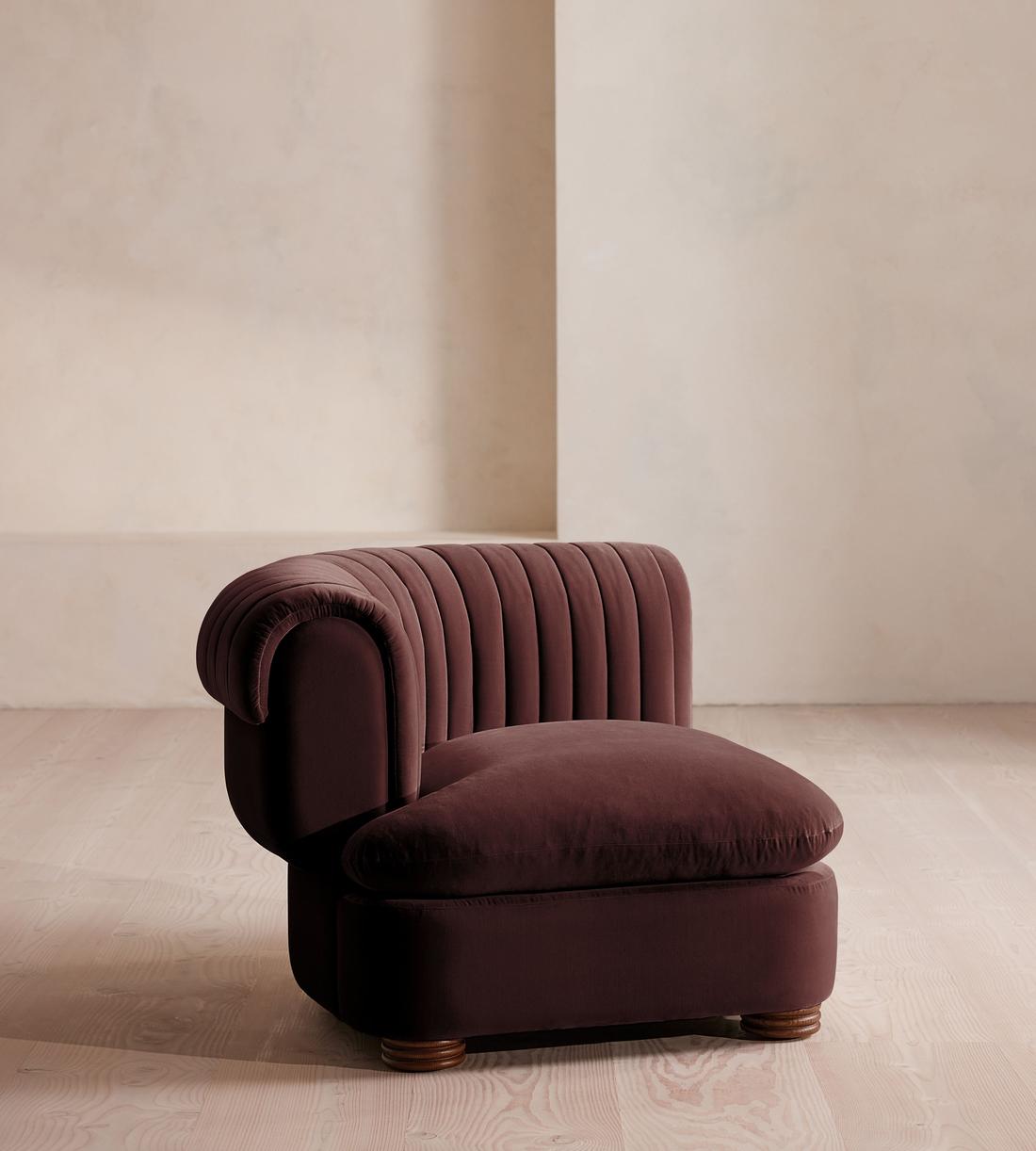 Rava Modular Sofa - Corner Module - Velvet - Aubergine - UK - Image 2