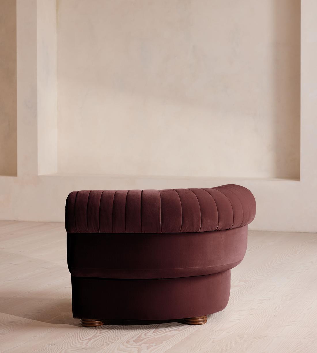 Rava Sectional Sofa - Left Arm Module - Velvet - Aubergine - US - Image 4