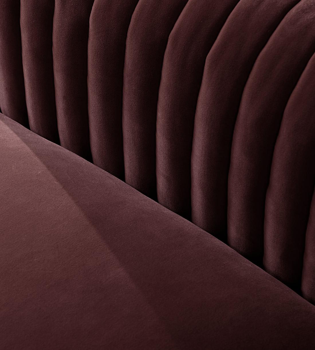 Rava Sectional Sofa - Left Arm Module - Velvet - Aubergine - US - Image 6