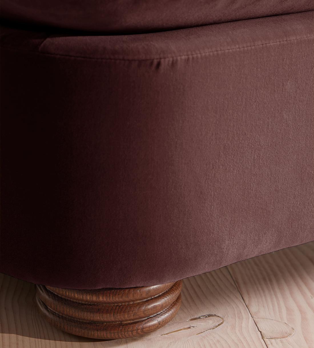 Rava Sectional Sofa - Left Arm Module - Velvet - Aubergine - US - Image 7