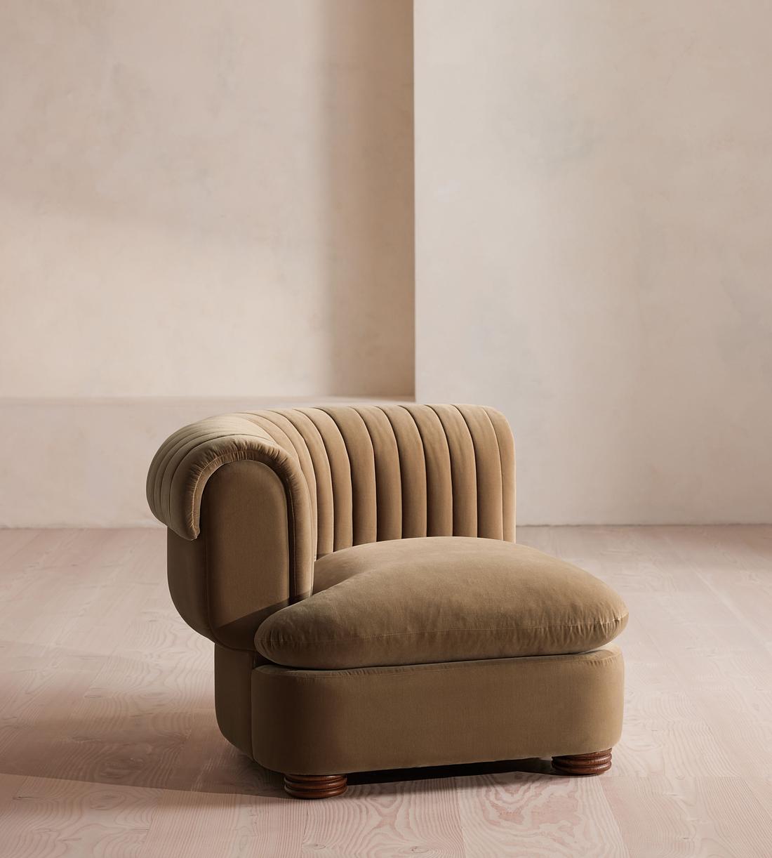 Rava Sectional Sofa - Left Arm Module - Velvet - Truffle - US - Image 2