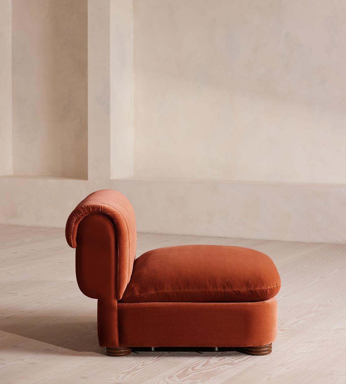 Rava Sectional Sofa - Corner Module - Velvet - Rust - US - Image 9