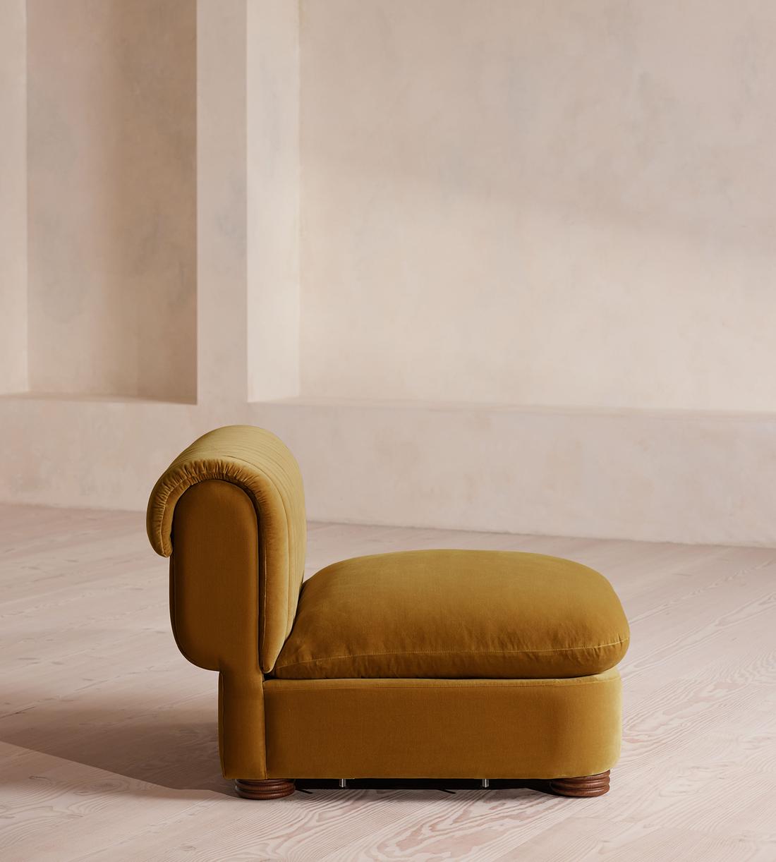 Rava Modular Sofa - Left Arm Module - Velvet - Mustard - Image 8