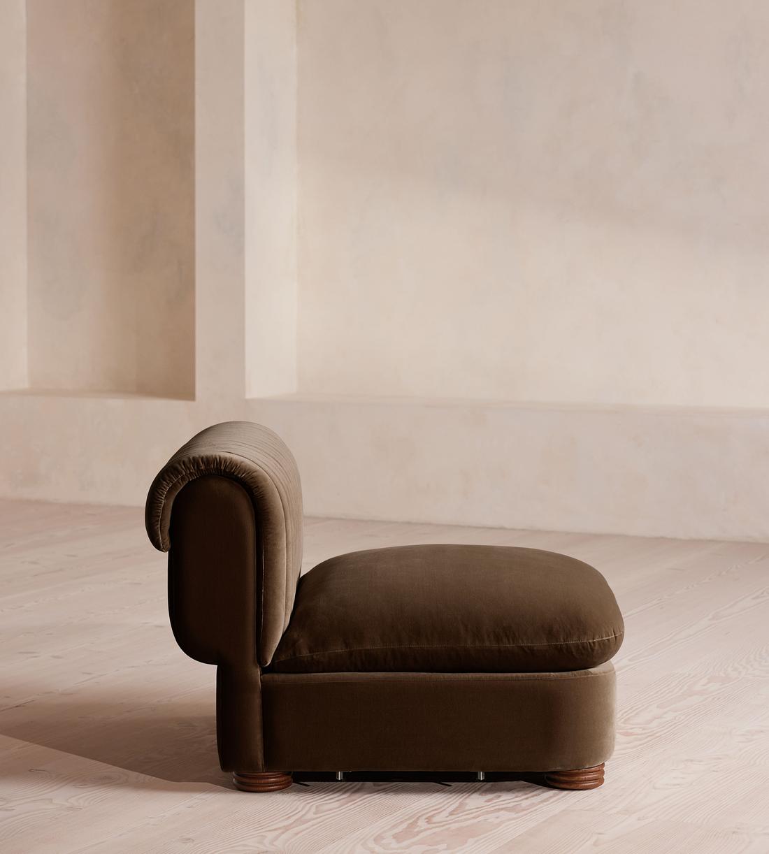 Rava Modular Sofa - Left Arm Module - Velvet - Chocolate - Image 9