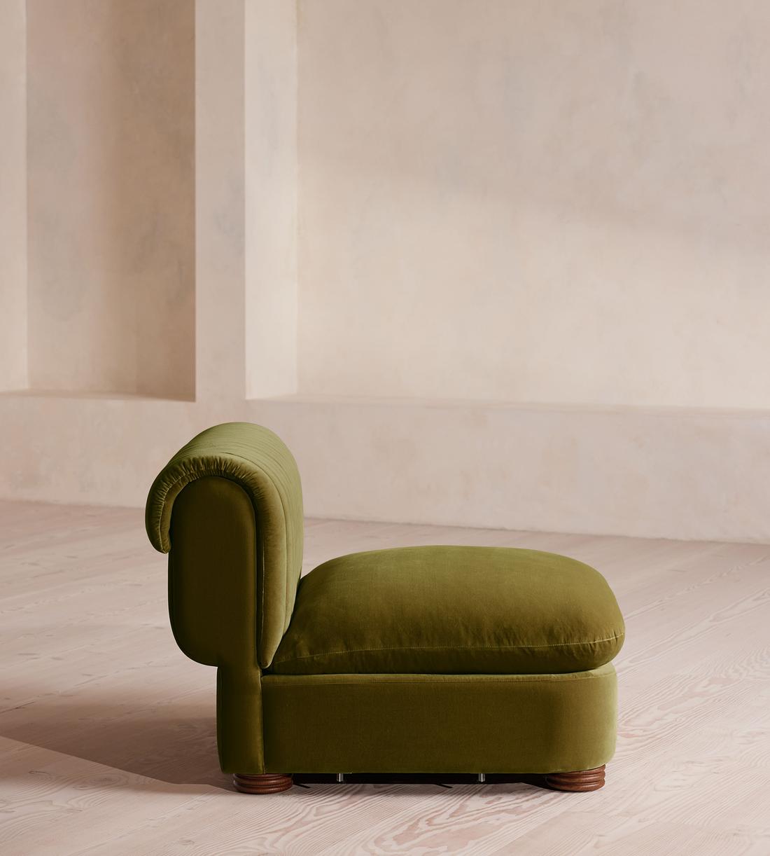 Rava Modular Sofa - Left Arm Module - Velvet - Olive - Image 9