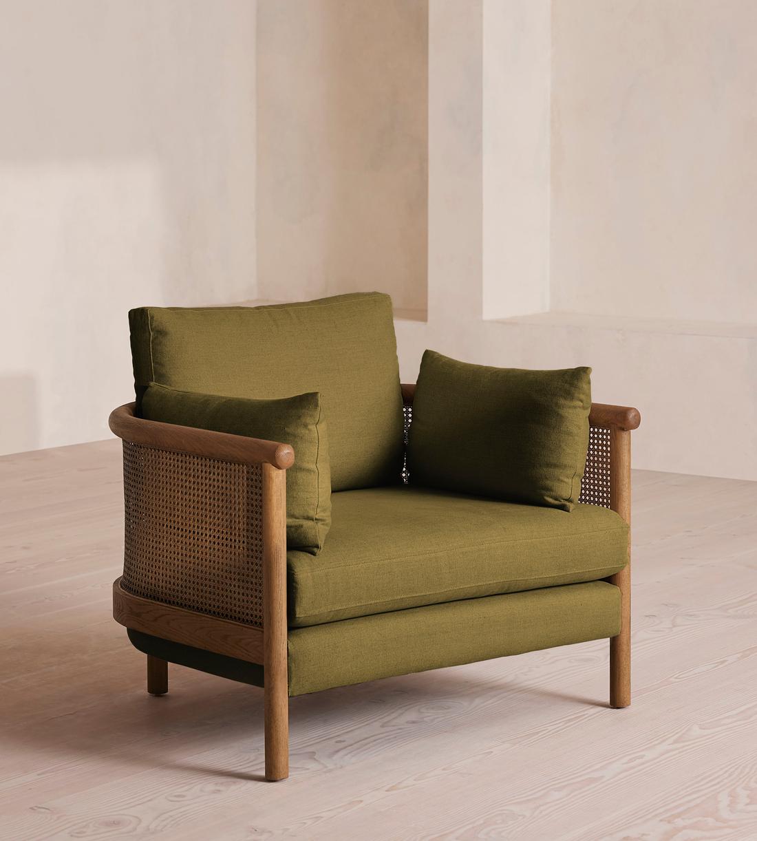 Sydney Armchair - Linen - Olive - Listing - Image 1