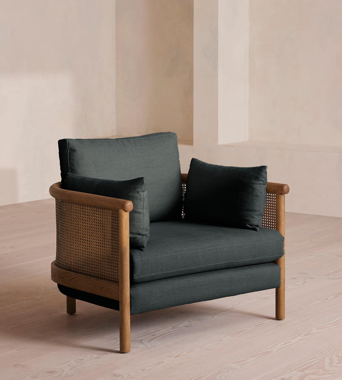 Sydney Armchair - Linen - Prussian Blue - Listing - Image 1