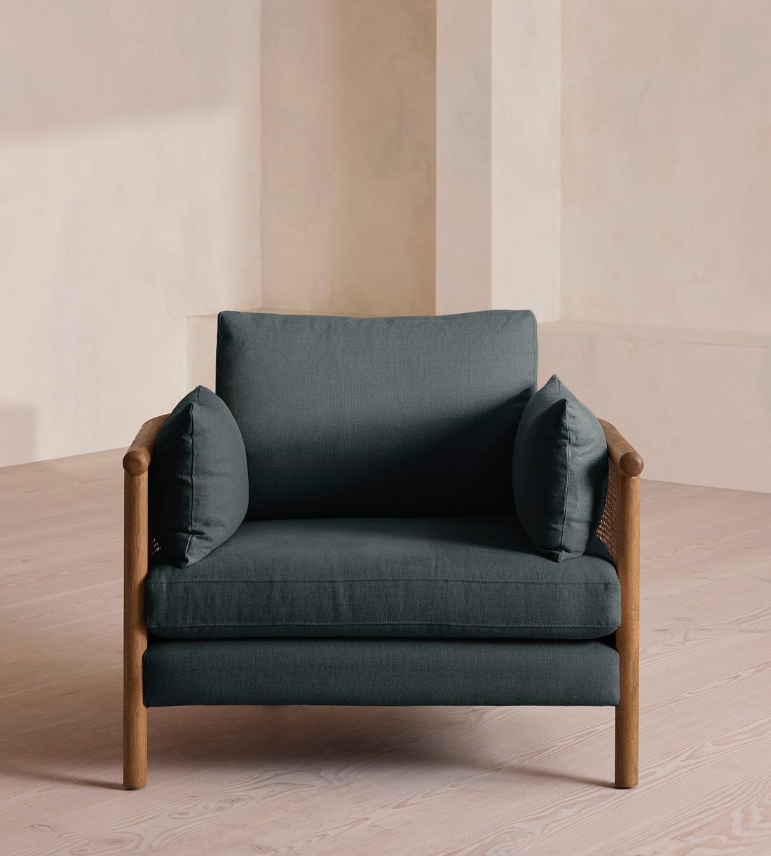 Sydney Armchair - Linen - Prussian Blue - Listing - Image 2