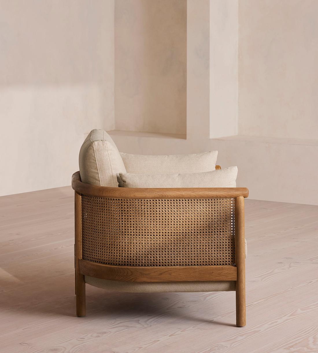 Sydney Cane Armchair - Washed Linen Flax - Images - Image 4