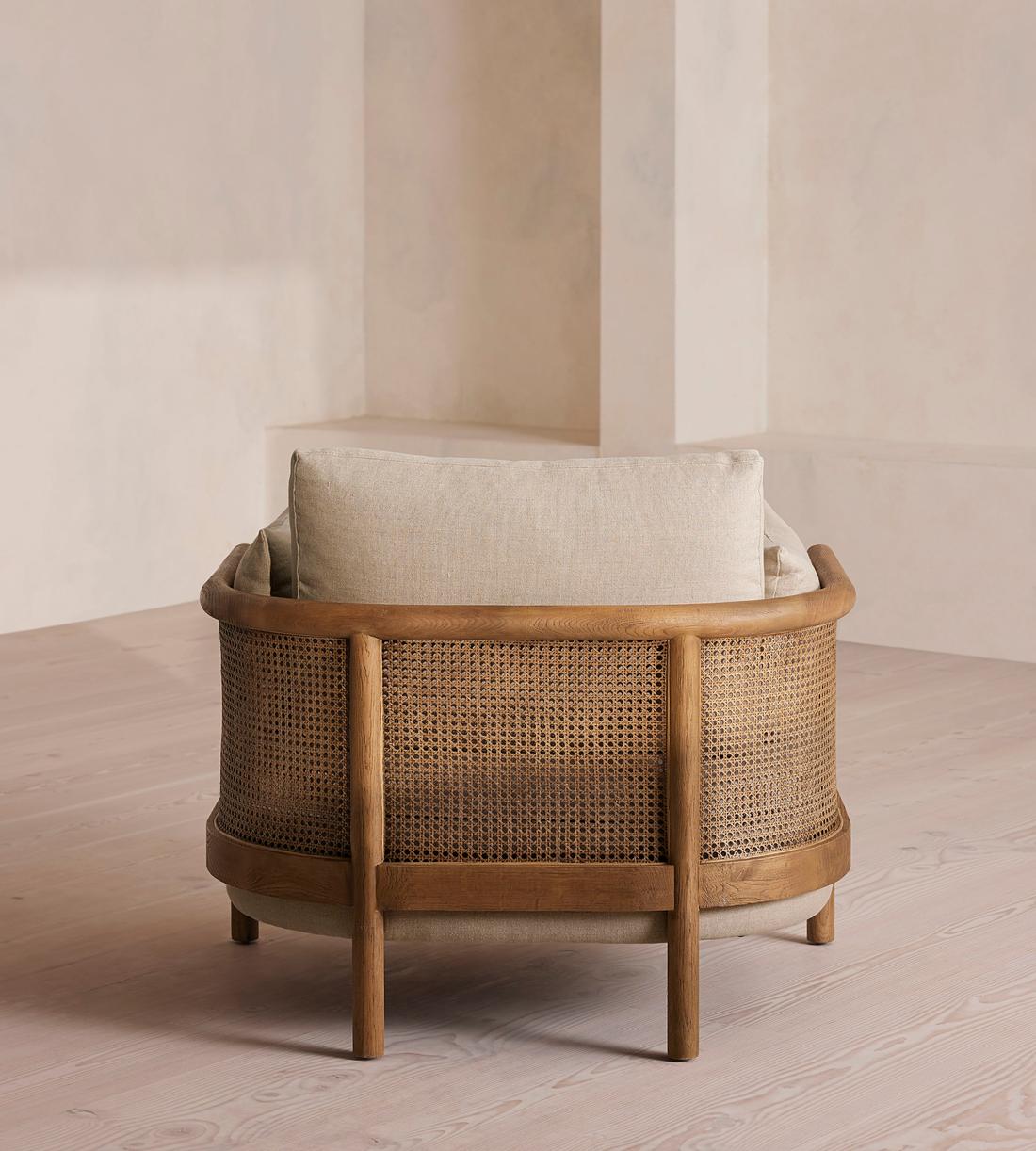Sydney Cane Armchair - Washed Linen Flax - Images - Image 5