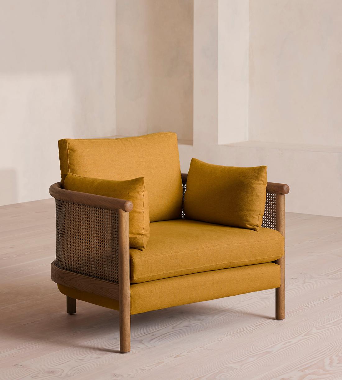 Sydney Armchair - Linen - Turmeric - UK - Listing - Image 1
