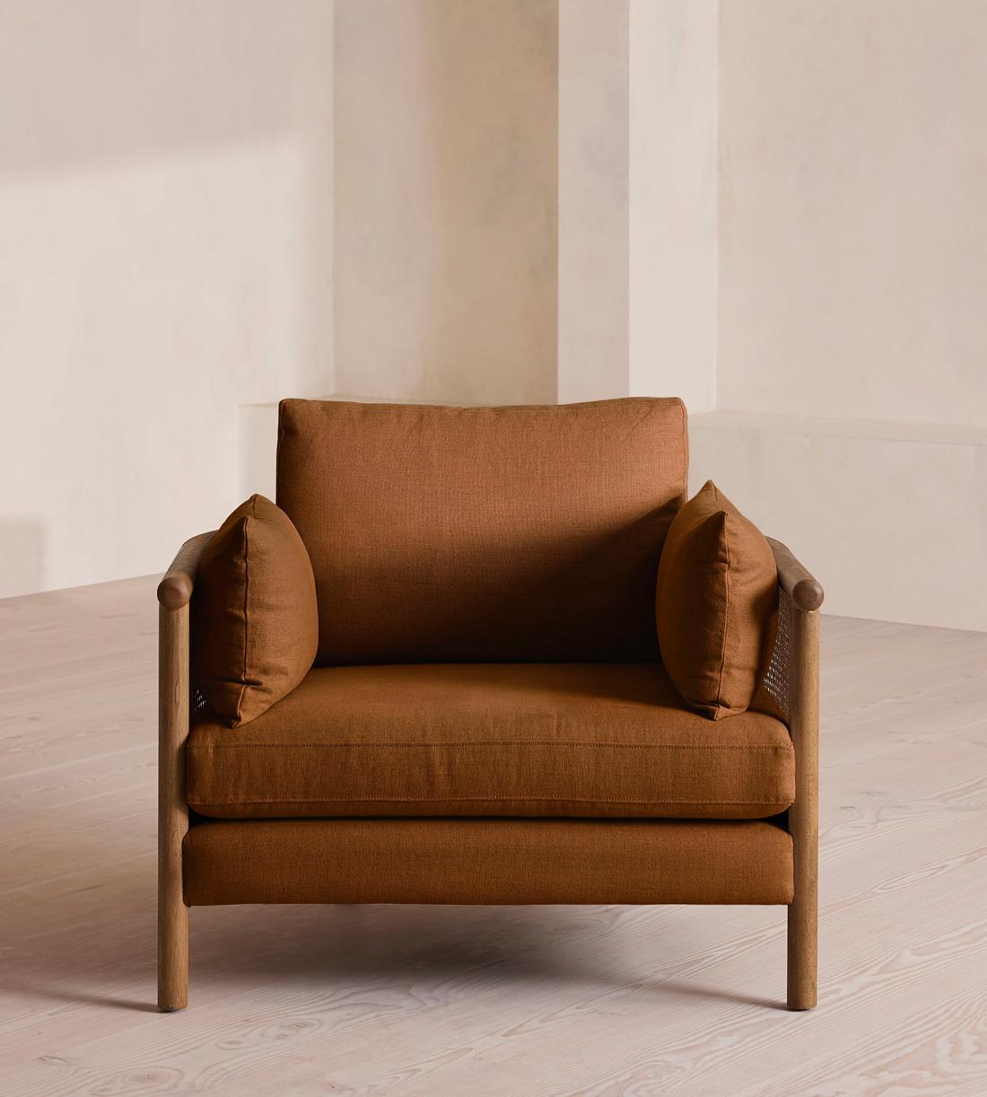 Sydney Armchair - Linen - Terracotta - US - Listing - Image 2