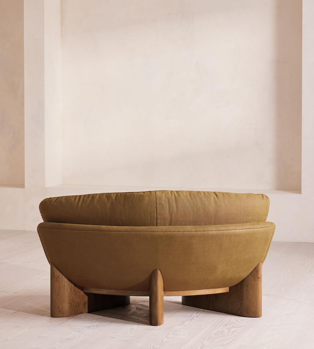Tellis Corner Chair - Linen - Ochre - US - Images - Image 4