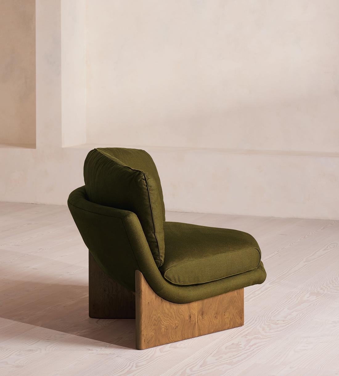 Tellis Corner Chair - Linen - Olive - US - Images - Image 3