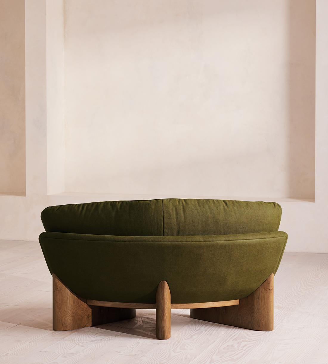Tellis Corner Chair - Linen - Olive - US - Images - Image 4