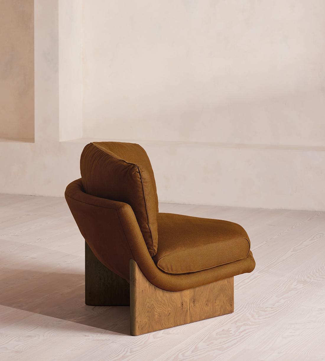 Tellis Corner Chair - Linen - Terracotta - UK - Images - Image 3