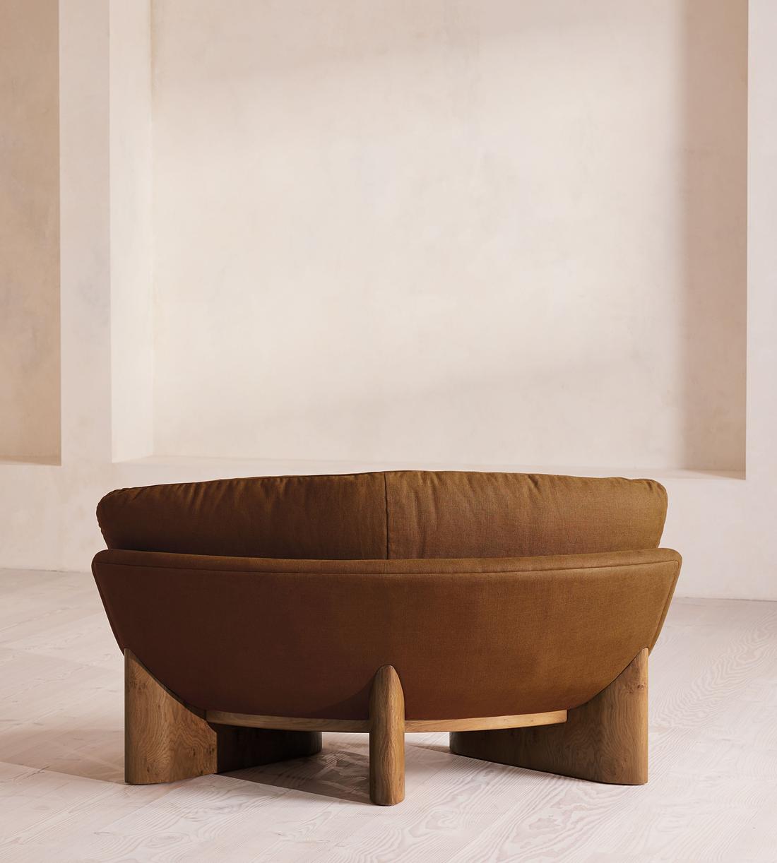 Tellis Corner Chair - Linen - Terracotta - UK - Images - Image 4