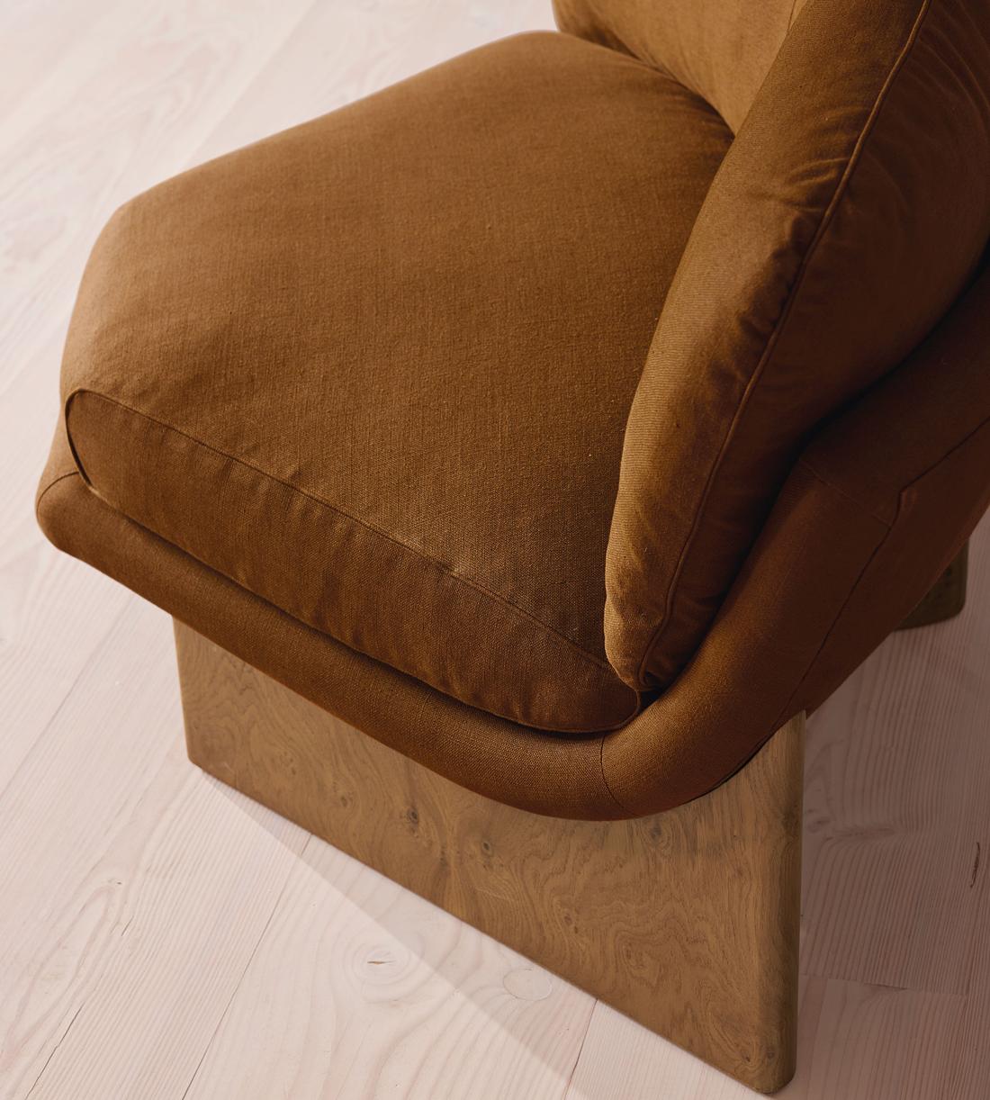 Tellis Corner Chair - Linen - Terracotta - UK - Images - Image 5