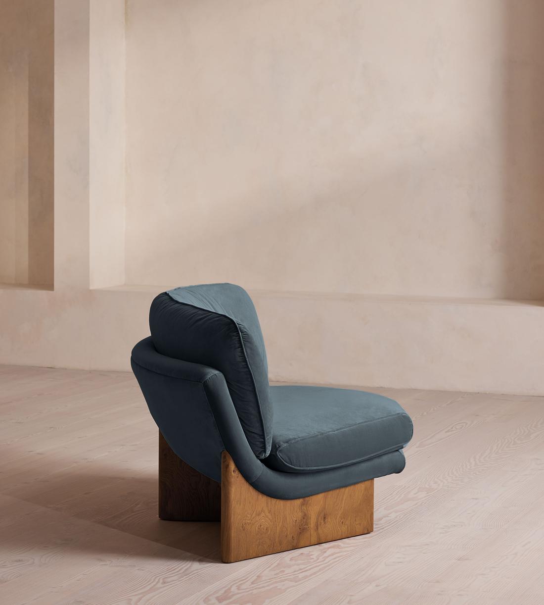 Tellis Corner Chair - Velvet - Grey Blue - US - Images - Image 3