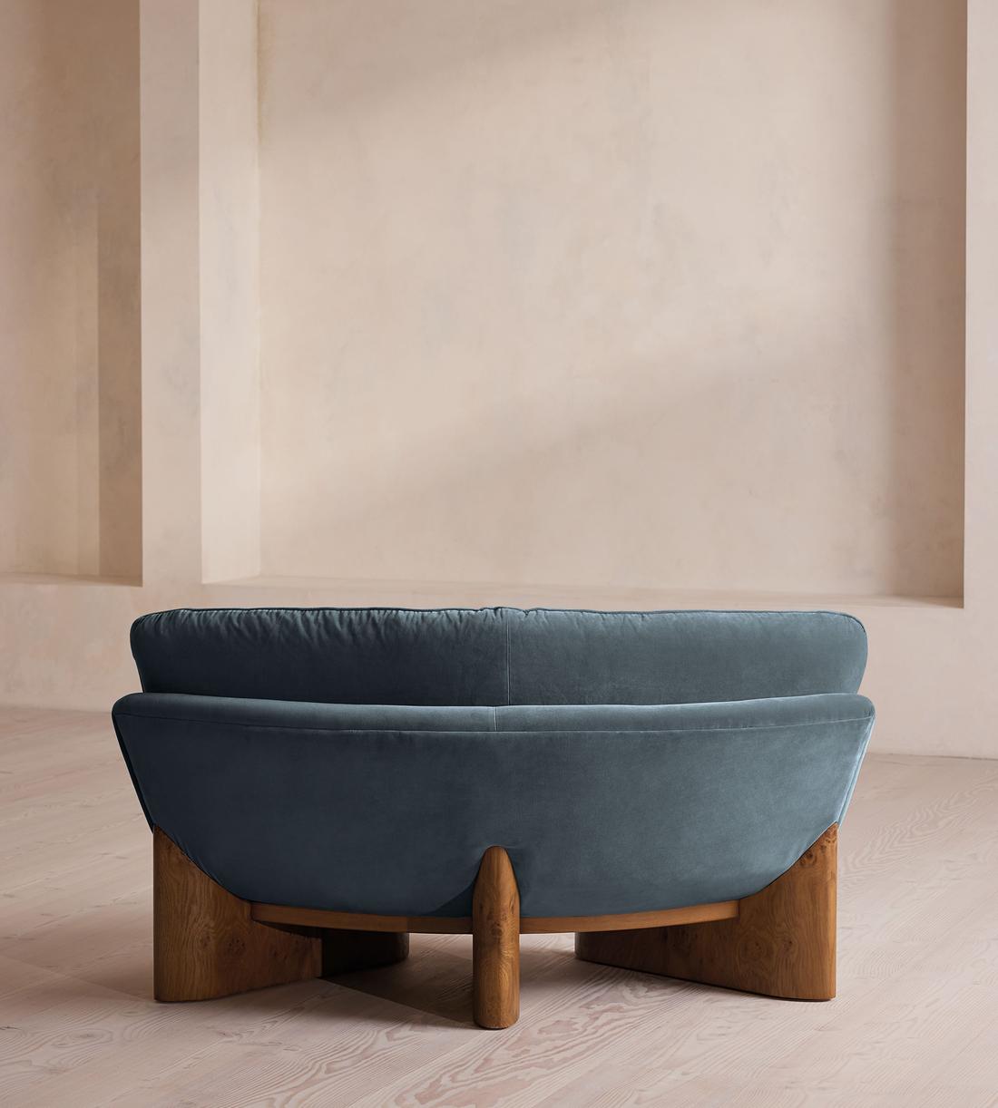Tellis Corner Chair - Velvet - Grey Blue - US - Images - Image 4