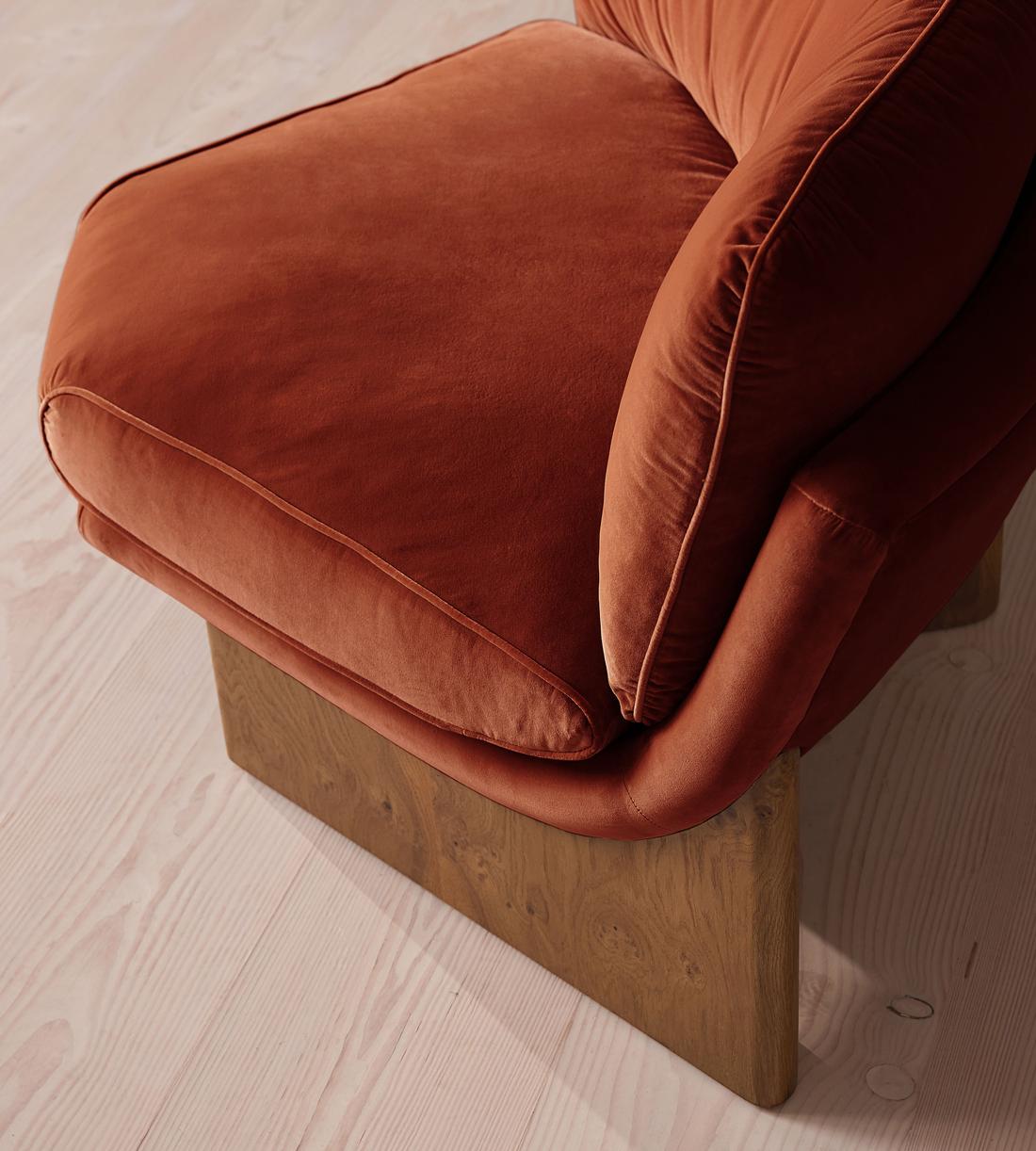 Tellis Corner Chair - Velvet - Rust - US - Images - Image 6