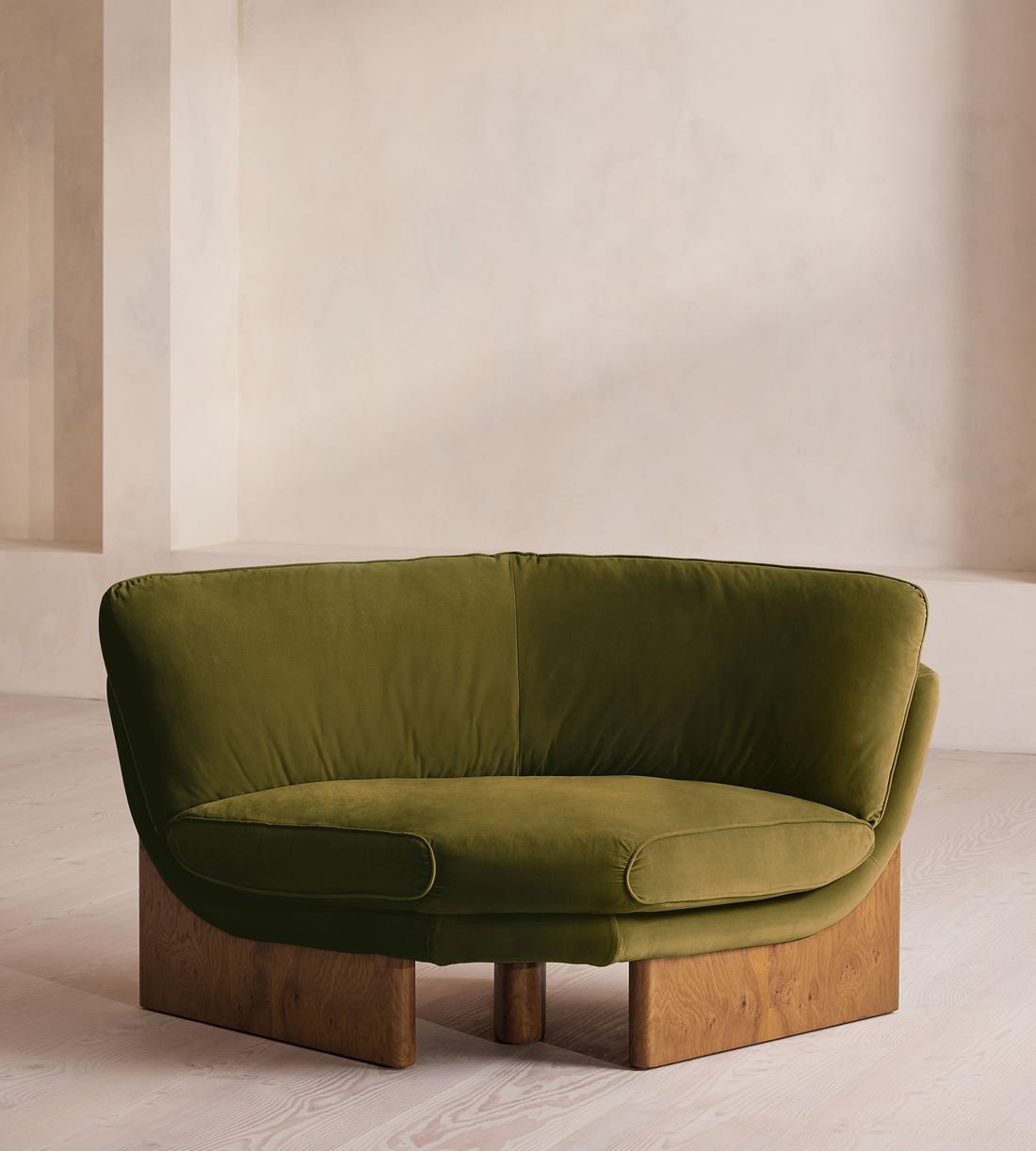 Tellis Corner Chair - Velvet - Olive - UK - Listing - Image 1