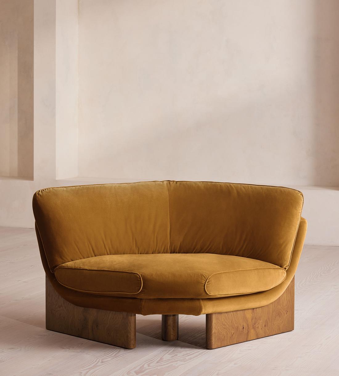 Tellis Corner Chair - Velvet - Mustard - UK - Listing - Image 1