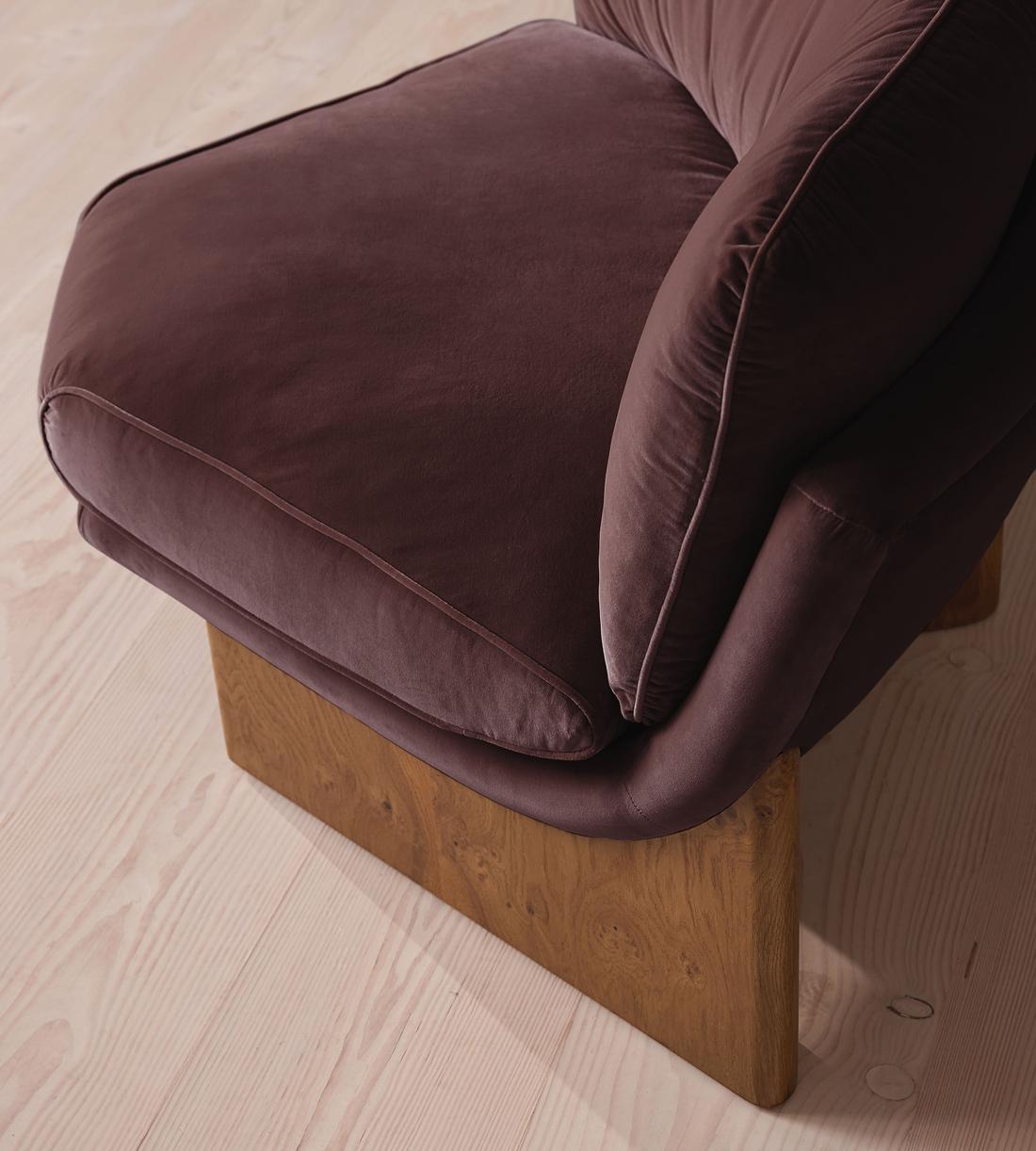 Tellis Corner Chair - Velvet - Aubergine - UK - Images - Image 5