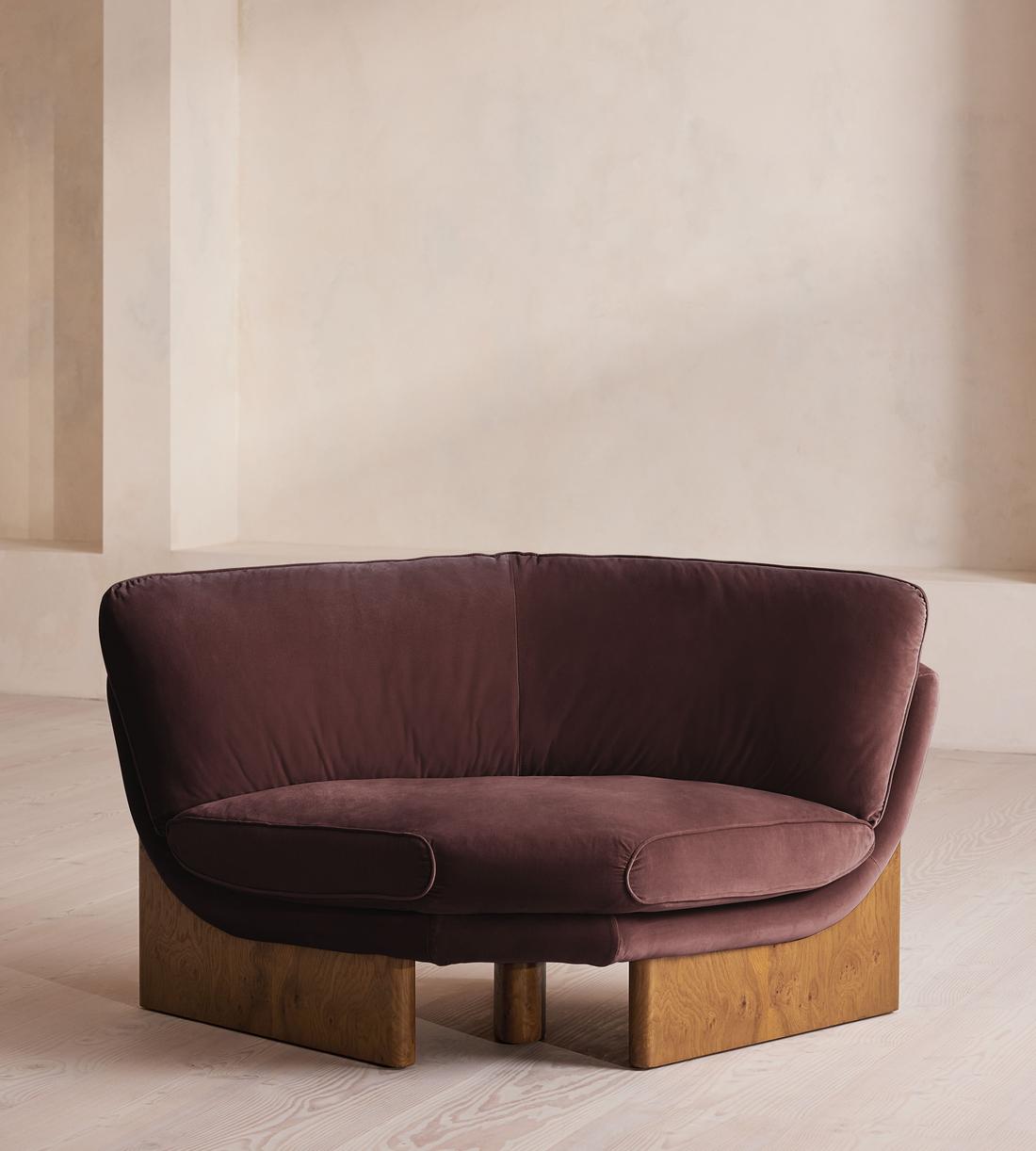 Tellis Corner Chair - Velvet - Aubergine - US - Listing - Image 1