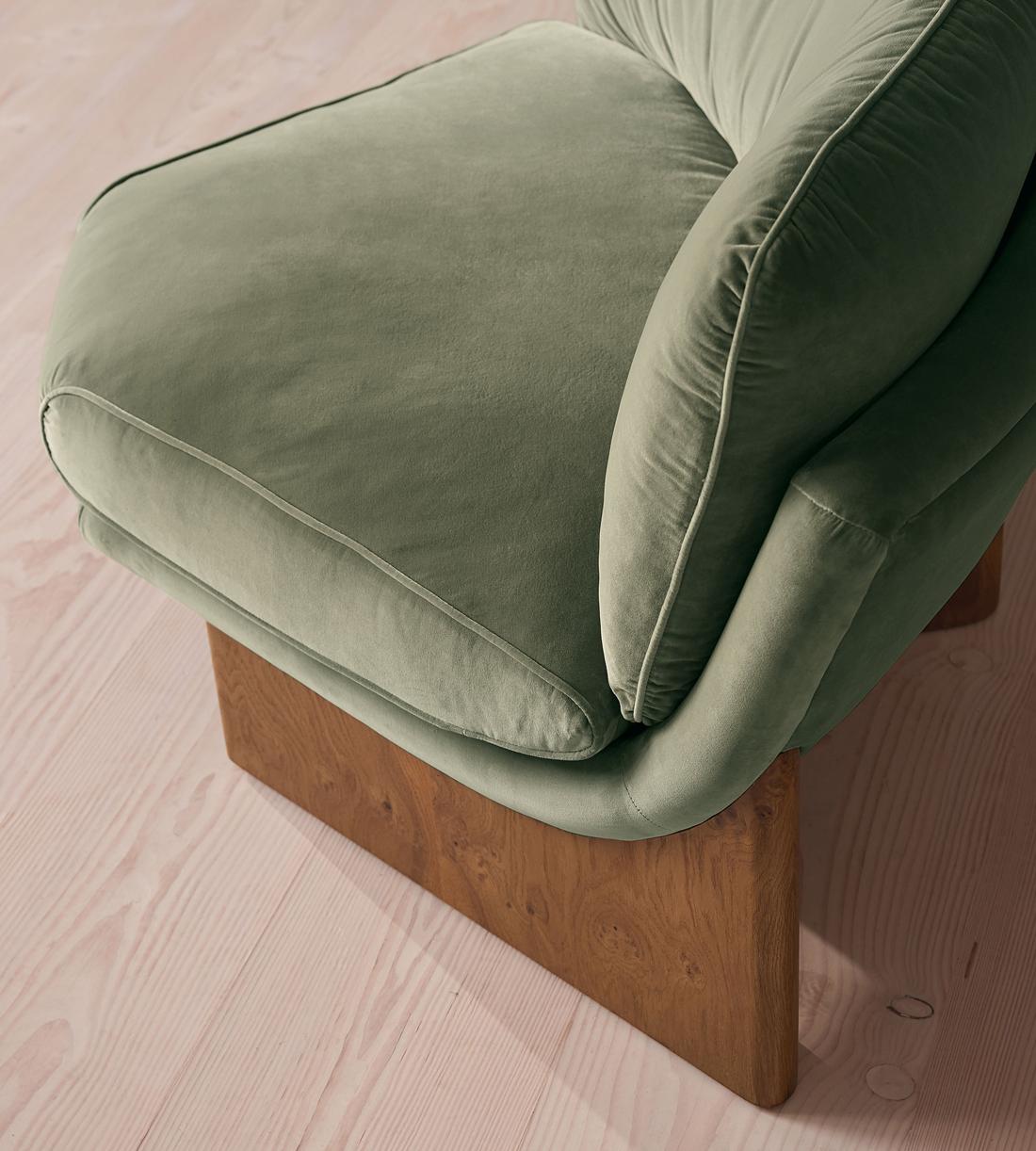 Tellis Corner Chair - Velvet - Seafoam - US - Images - Image 6