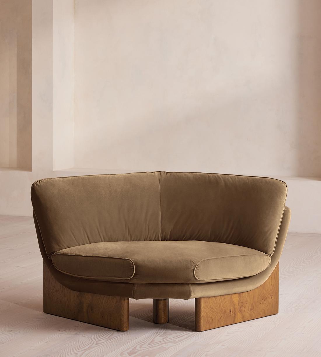 Tellis Corner Chair - Velvet - Truffle - UK - Listing - Image 1