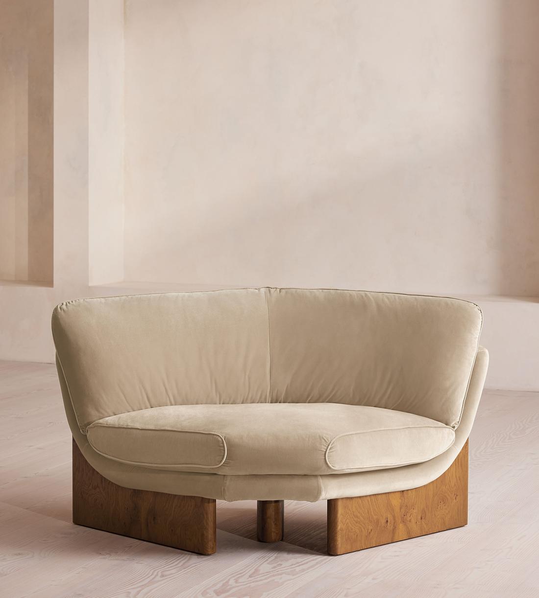 Tellis Corner Chair - Velvet - Oyster - UK - Listing - Image 1