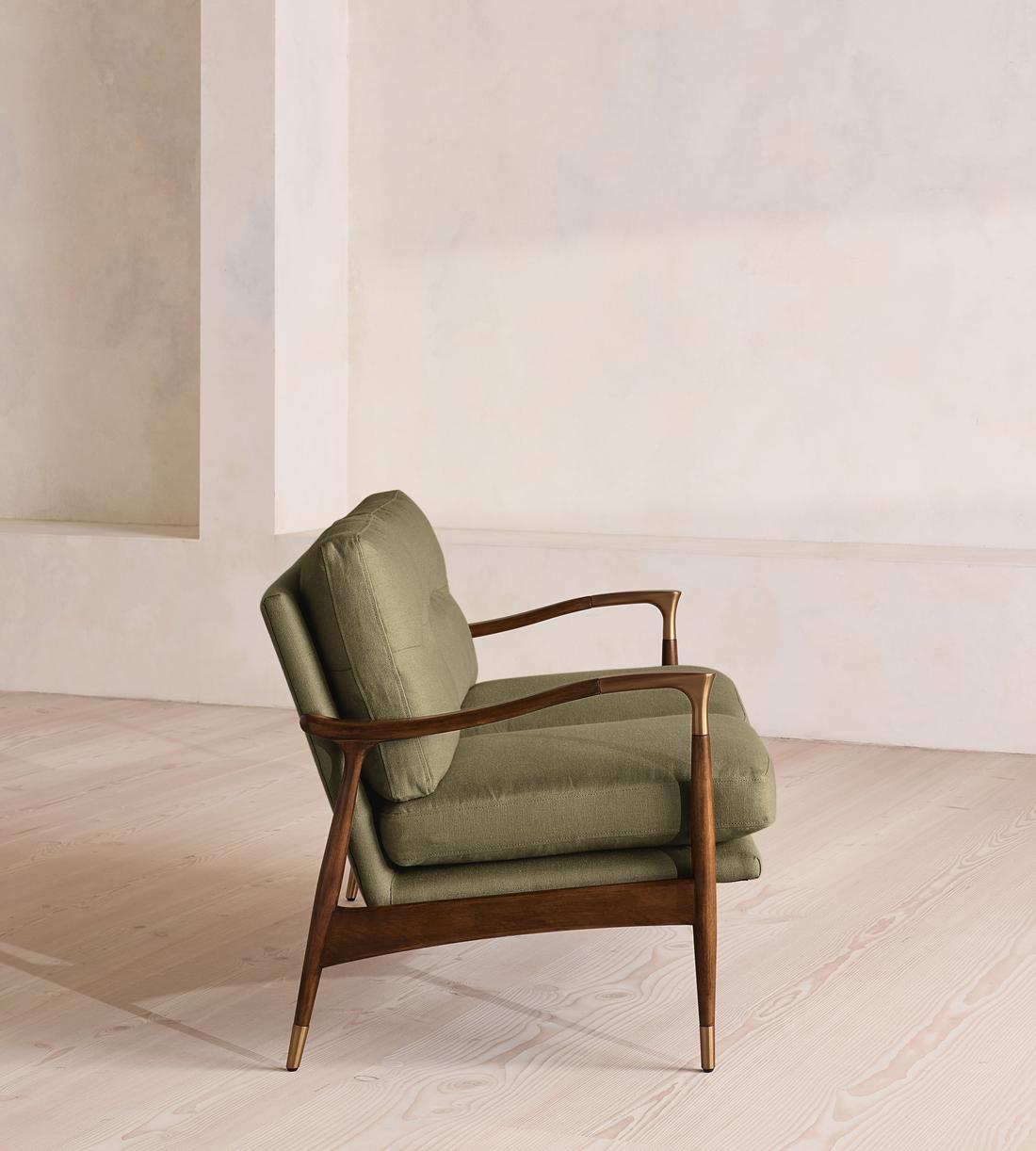 Theodore Two Seater Sofa - Linen - Sage - US - Images - Image 3