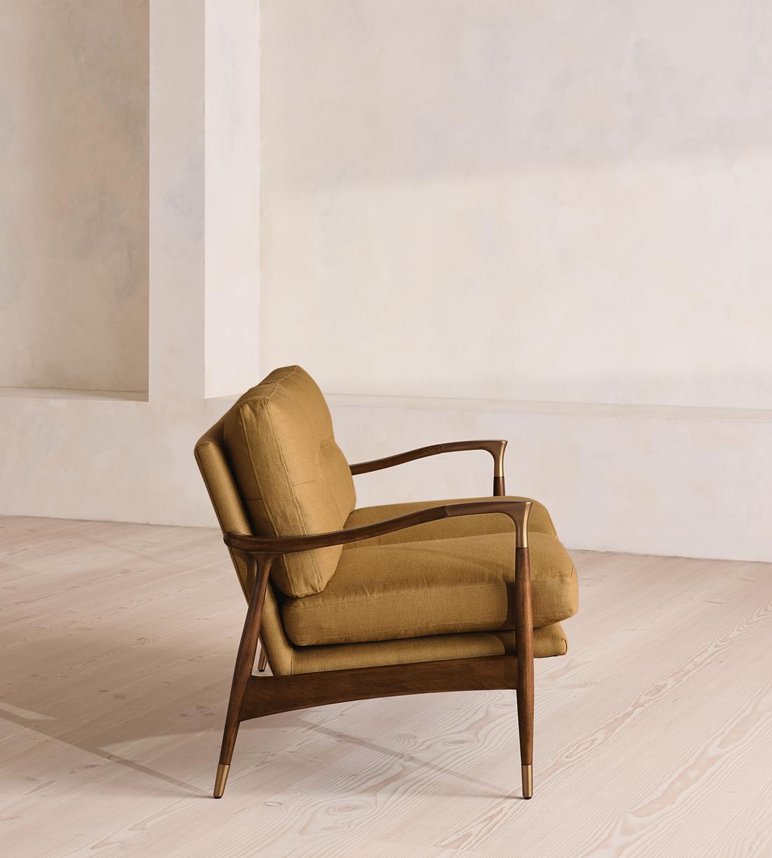 Theodore Two Seater Sofa - Linen - Ochre - UK - Images - Image 3