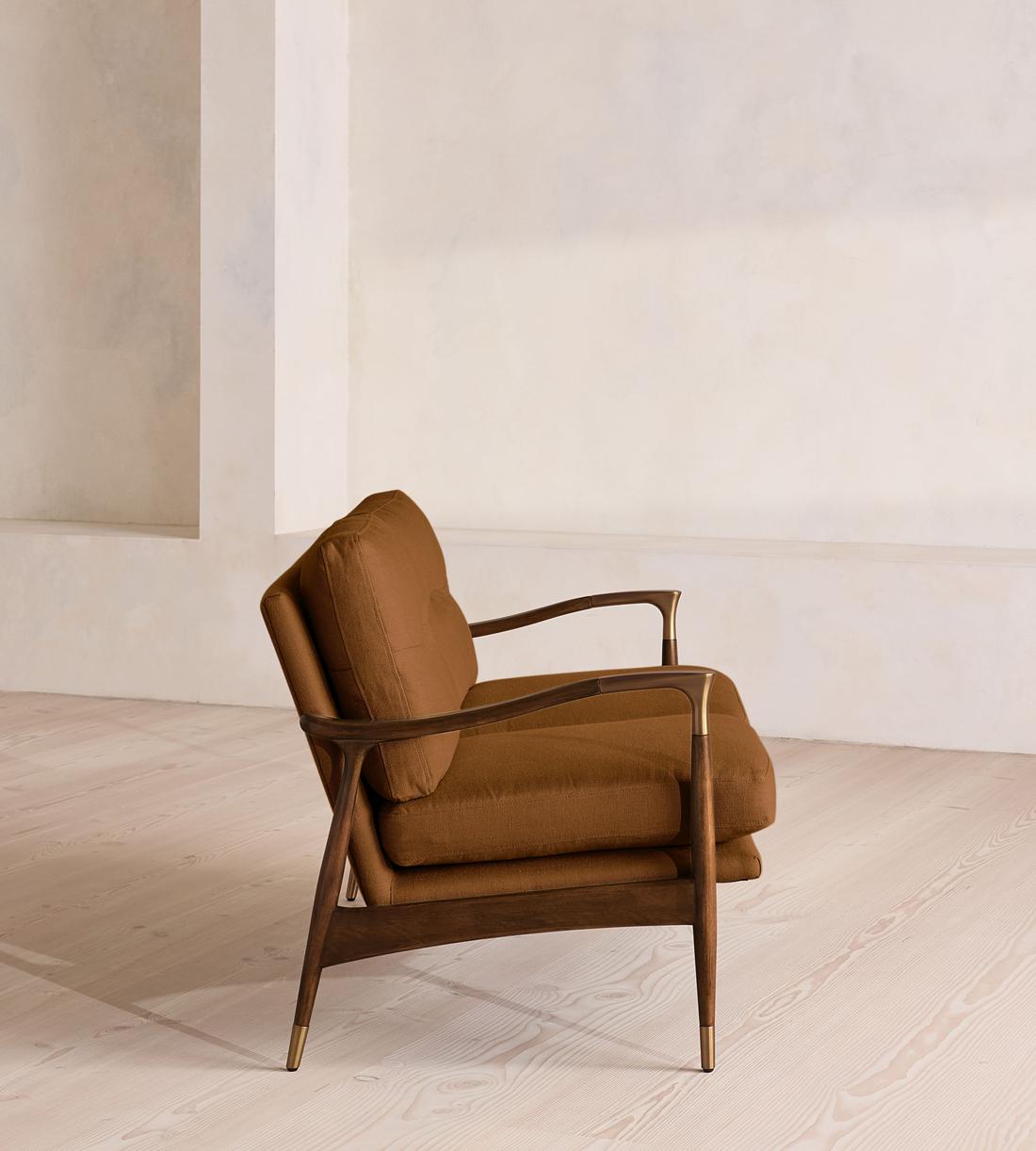 Theodore Two Seater Sofa - Linen - Terracotta - US - Images - Image 3