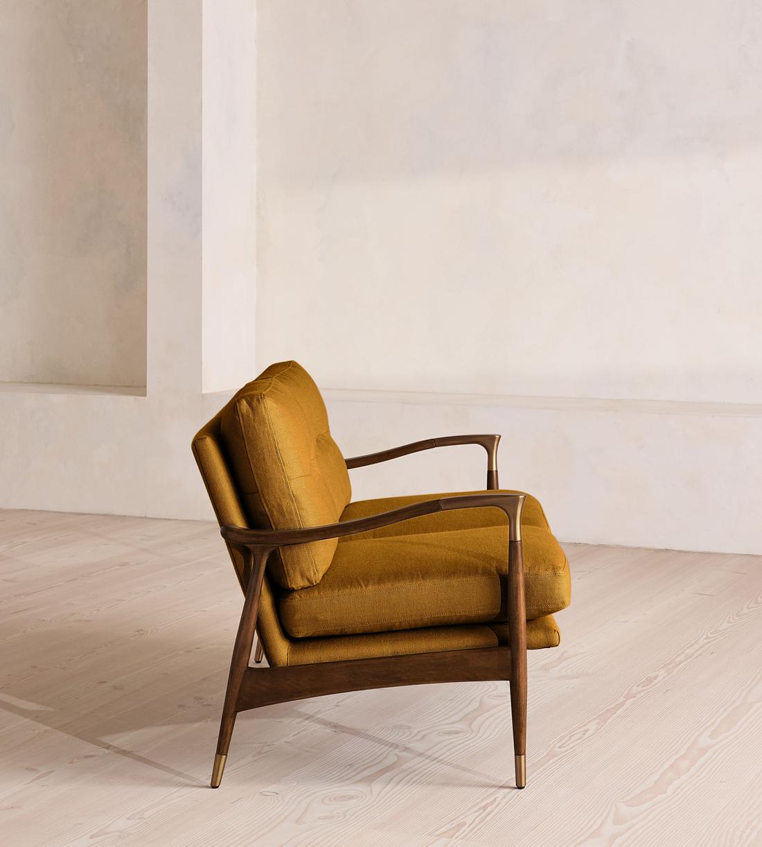Theodore Two Seater Sofa - Linen - Turmeric - US - Images - Image 3