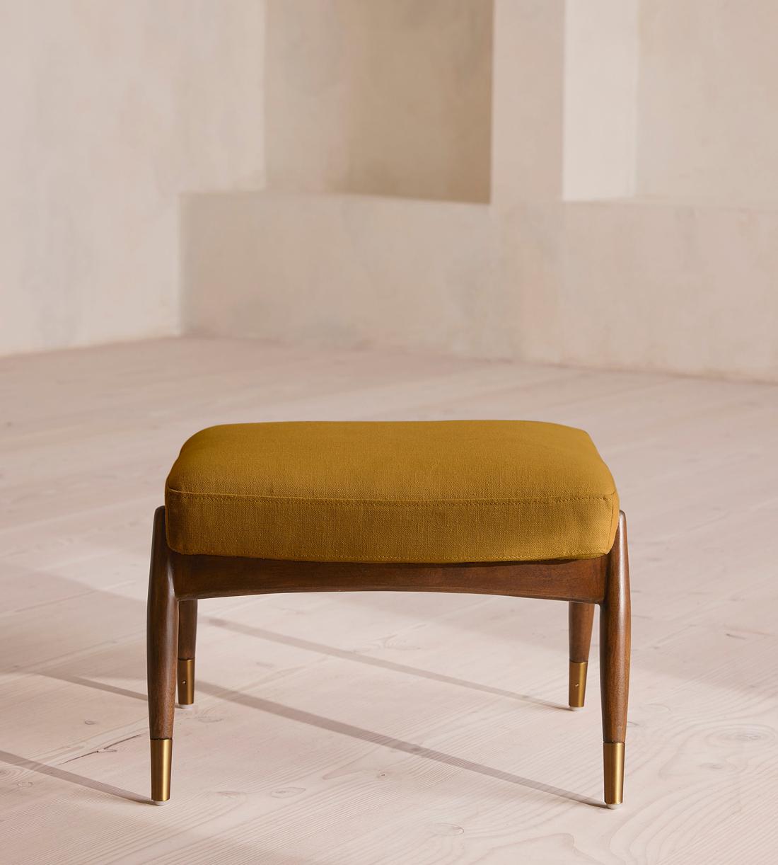 Theodore Footstool - Linen - Turmeric - UK - Listing - Image 2