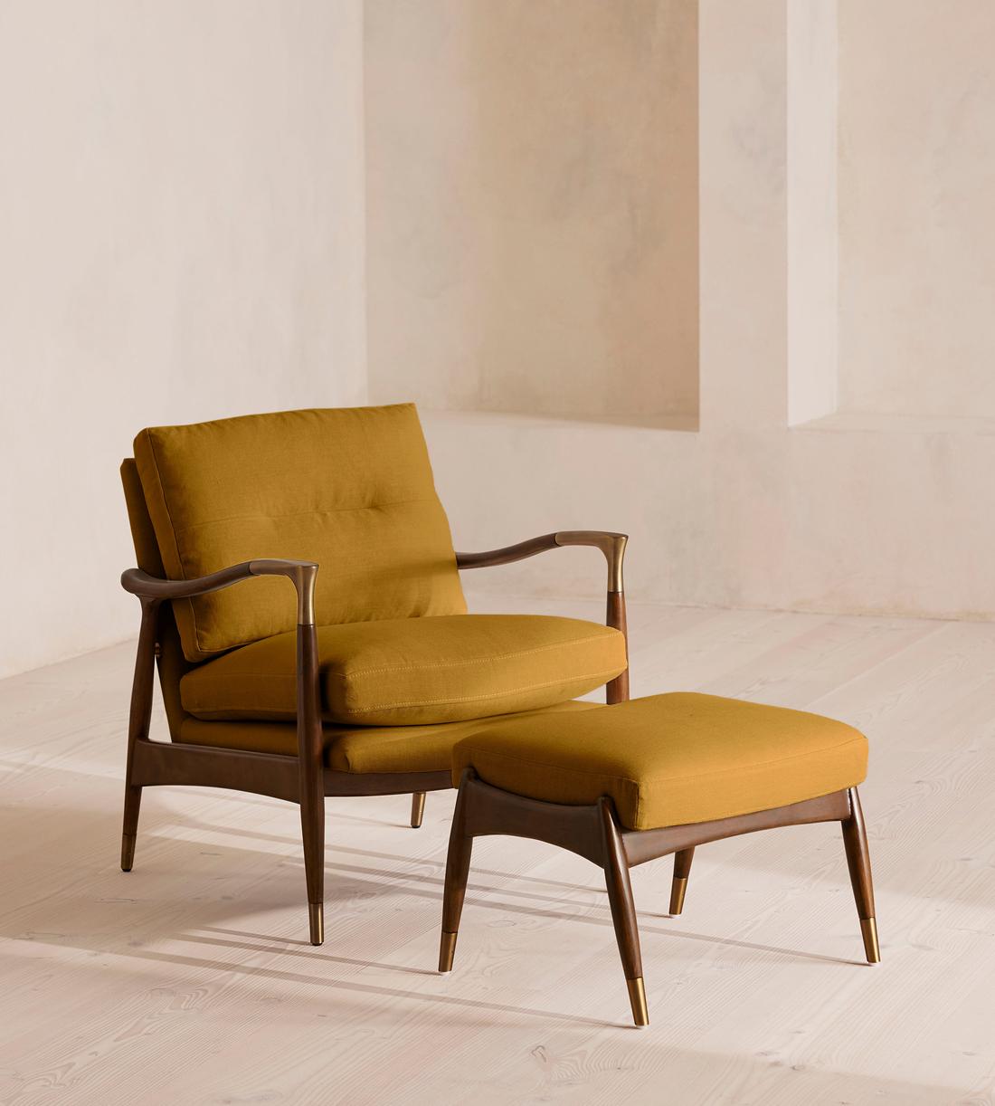 Theodore Footstool - Linen - Turmeric - UK - Images - Image 5