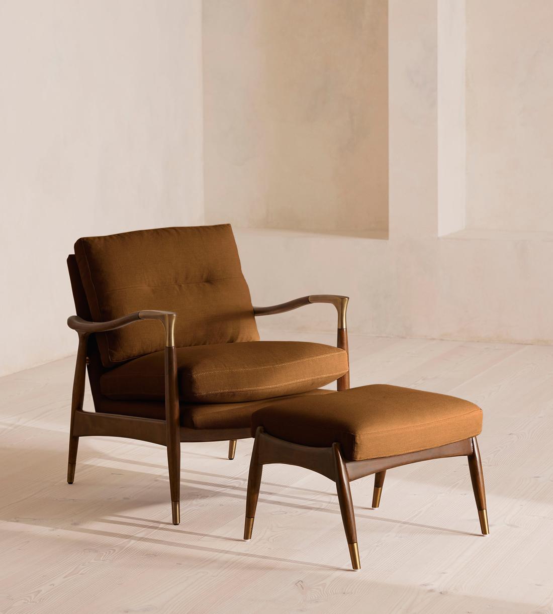 Theodore Footstool - Linen - Terracotta - UK - Images - Image 5