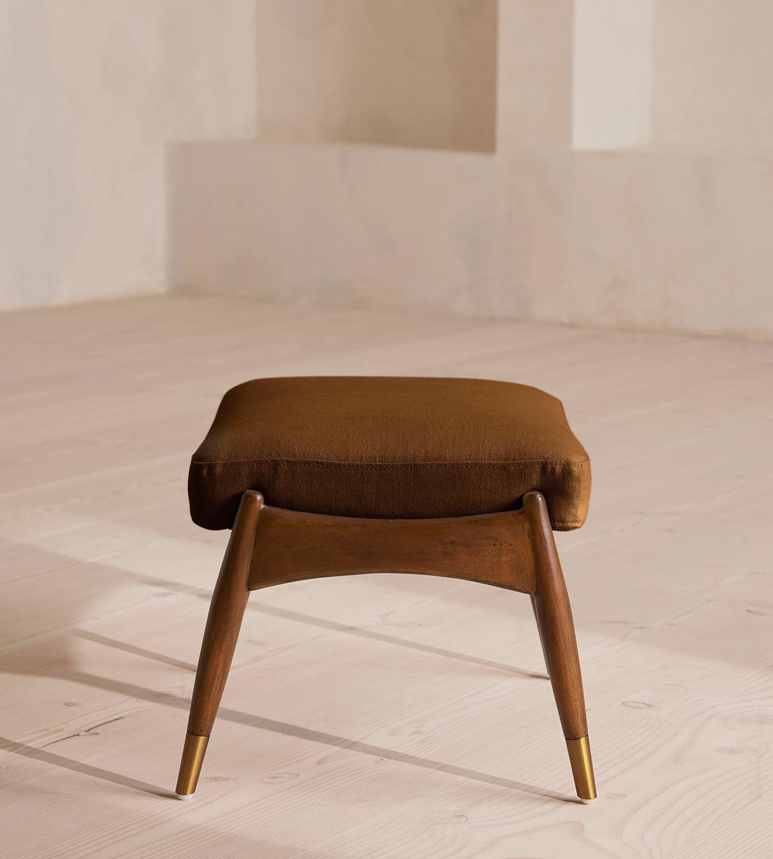 Theodore Footstool - Linen - Terracotta - US - Images - Image 4