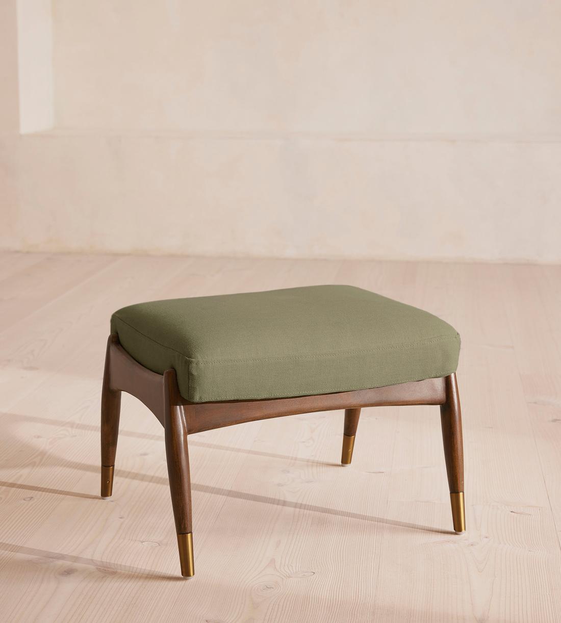Theodore Footstool - Linen - Sage - Listing - Image 1