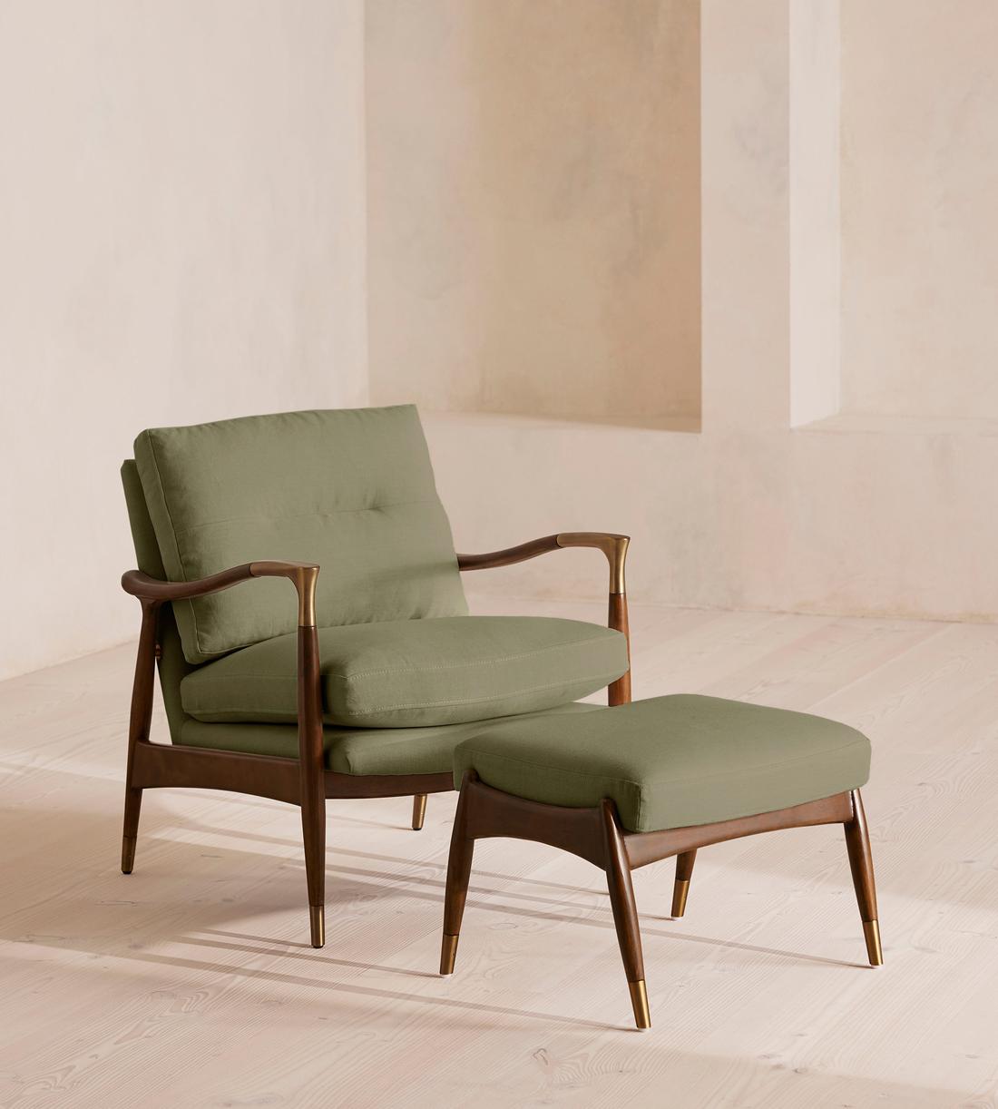 Theodore Footstool - Linen - Sage - Images - Image 5