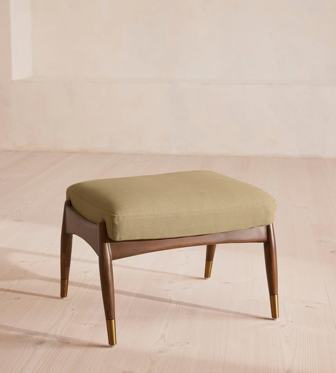 Theodore Footstool - Linen - Wheat - Listing - Image 1